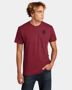 Bodybuilding.com Clothing Kettle Skel Tee -Fitness Equipment Sales 9 27 BBCOM Tattoo Apparel Kettle Skel model 2 Cardinal Front