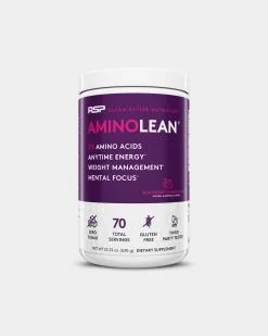 RSP Nutrition AminoLean Amino Acids -Fitness Equipment Sales Amino Lean Blackberry Pomegranate 70 Serv Florida Supplement Front High Res V2 grey