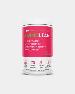 RSP Nutrition AminoLean Amino Acids -Fitness Equipment Sales Amino Lean Watermelon 70 Serv Florida Supplement Front High Res V2 grey