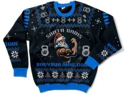 Bodybuilding.com Clothing BBCOM Clothing Santa Gains Holiday Sweater -Fitness Equipment Sales BBCOM1636320