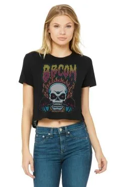 Bodybuilding.com Clothing Women's BBcom Skull Cropped Tee