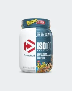 Dymatize ISO100 Hydrolyzed Whey Protein Isolate 26 Dymatize ISO100 Hydrolyzed Whey Protein Isolate -Fitness Equipment Sales ISO100 20s FrPebbles D7L120001US0402 2B grey
