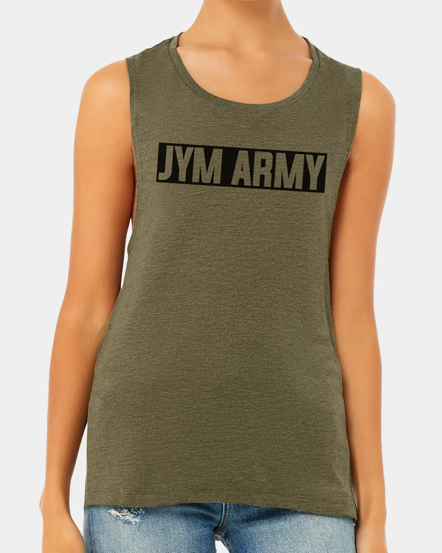 JYM Supplement Science Women's JYM Army Muscle Tank 4 JYM Supplement Science Women's JYM Army Muscle Tank - Image 2