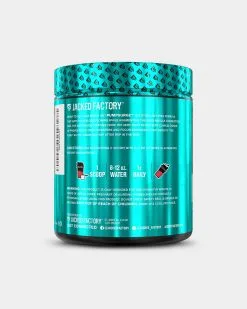 Jacked Factory Pump Surge Stim-Free Pre-Workout -Fitness Equipment Sales Jacked Factory Pump Surge Cherry Limeade20 back grey