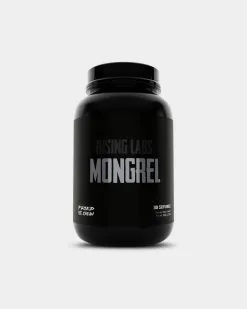 Rising Labs Mongrel Protein Powder -Fitness Equipment Sales Mongrel Fried Ice Cream Front 21 10 21 grey
