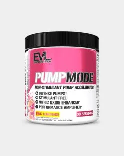EVLUTION NUTRITION PumpMode Nitric Oxide Powder -Fitness Equipment Sales Pump Mode 30serv Pink Lemonade image grey