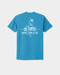 Bodybuilding.com Clothing Raise Your Flag Tee -Fitness Equipment Sales Raise your Flag Tee Turquoise back grey