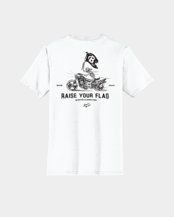 Bodybuilding.com Clothing Raise Your Flag Tee -Fitness Equipment Sales Raise your Flag Tee White back grey