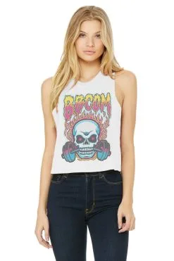 Bodybuilding.com Clothing Women's Skull Cropped Tank