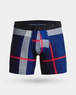 Under Armour Tech 6" Novelty Underwear 2-pk -Fitness Equipment Sales UA Tech 6 Novelty 2 pk Blue White Front grey