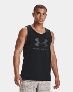 Under Armour Men's UA Sportstyle Logo Tank 13 Under Armour Men's UA Sportstyle Logo Tank -Fitness Equipment Sales UA6370244 grey