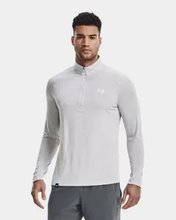 Under Armour Men's UA Tech™ Half Zip Long Sleeve -Fitness Equipment Sales UA6370272 grey