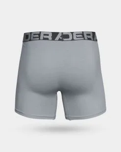 Under Armour Charged Cotton Men's Boxer Brief 3-pk Underwear -Fitness Equipment Sales Under Armour Charged Cotton 6 3 pk Mod Gray Jet Gray Back grey
