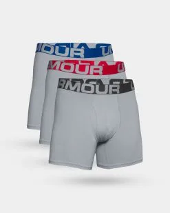 Under Armour Charged Cotton Men's Boxer Brief 3-pk Underwear -Fitness Equipment Sales Under Armour Charged Cotton 6 3 pk Mod Gray Jet Gray Pack grey