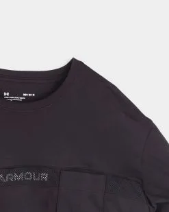 Under Armour Short Sleeve Tee -Fitness Equipment Sales Under Armour Live Pocket Mesh Graphic SS Black 3 grey