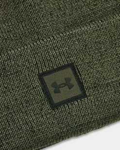 Under Armour Truckstop Beanie -Fitness Equipment Sales Under Armour Truckstop Beanie Marine OD Green OS Logo grey