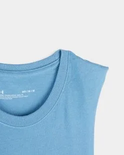 Under Armour Cut Off-Style Tank 19 Under Armour Cut Off-Style Tank -Fitness Equipment Sales Under Armour UA Left Chest Cut off Tank Blue Flannel 3 grey