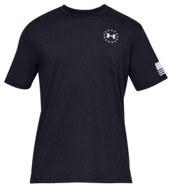 Under Armour Men's UA Freedom Flag T-Shirt -Fitness Equipment Sales freedomflagtee black front