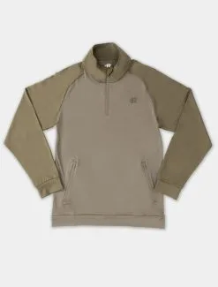 Bodybuilding.com Clothing Men's Performance 1/4 Zip Compression Pullover Jacket -Fitness Equipment Sales mens 1 4 Zip compression pullover jacket olive FRONT Grey