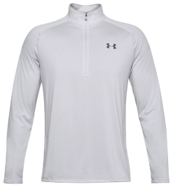 Under Armour Men's UA Tech™ Half Zip Long Sleeve -Fitness Equipment Sales techhalfzip white front